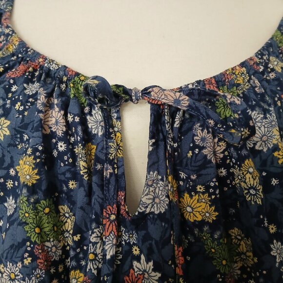 Cottagecore Floral Mini Dress Blue Size Large - Picture 5 of 9
